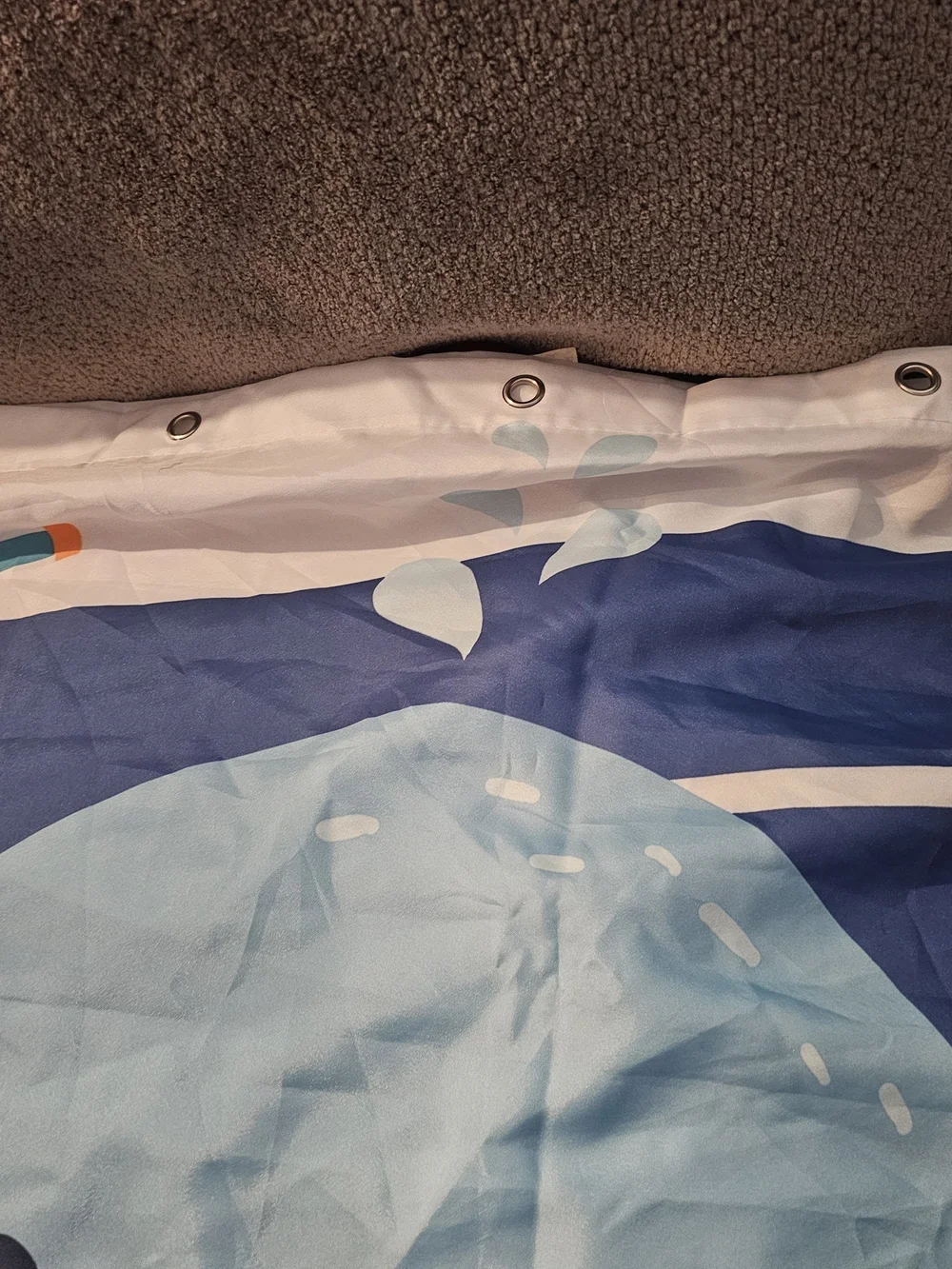 Shark-Shaped Accent Rug in Aqua and White - Home Accents